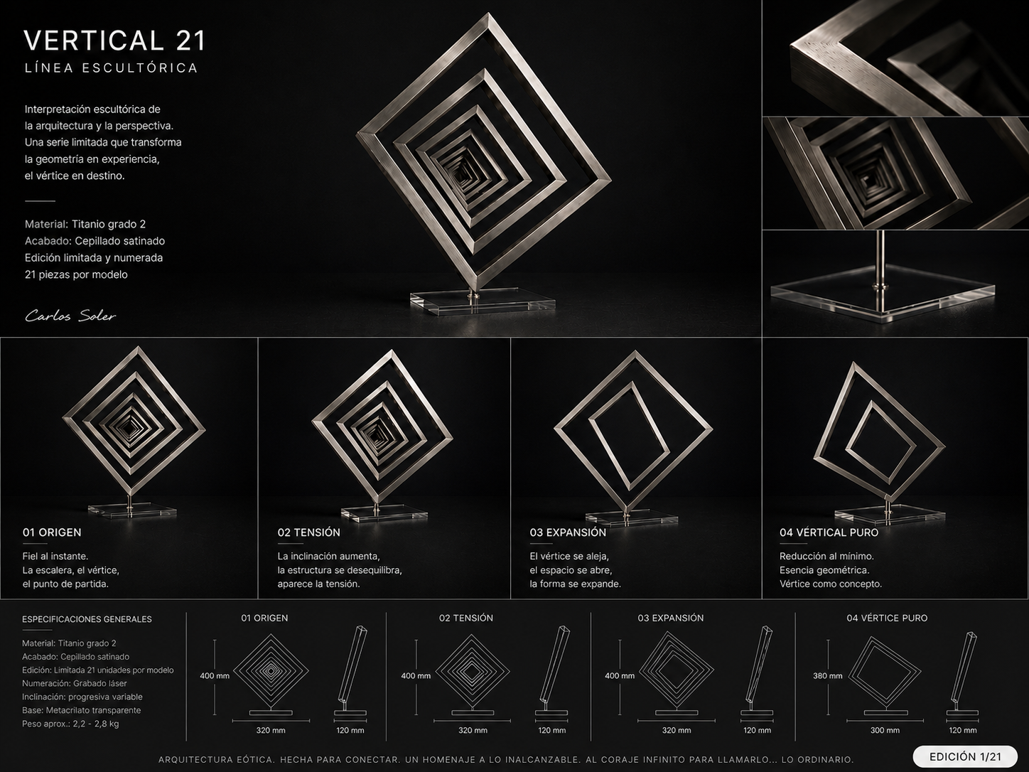 Vertical 21 · Línea escultórica — ficha completa